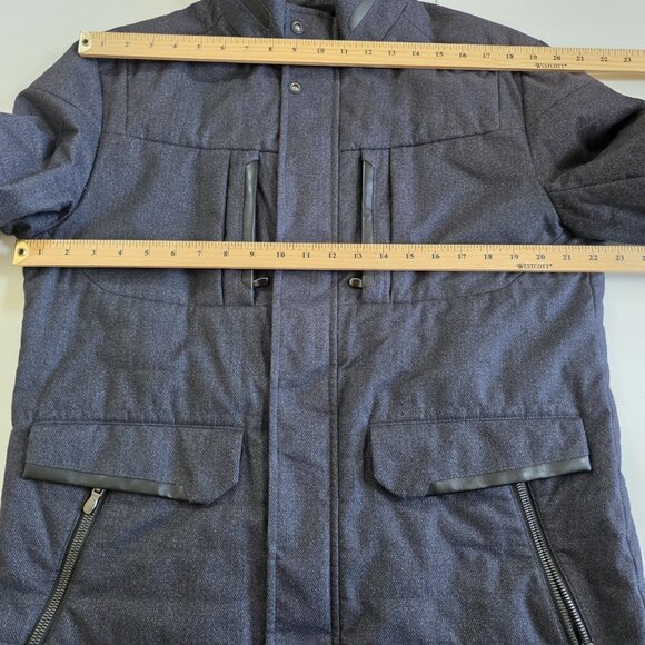 Hugo Boss Jacket Men 42R Heathered Gray Full Zip Lined LS Pockets Preppy FLAW - Picture 4 of 16